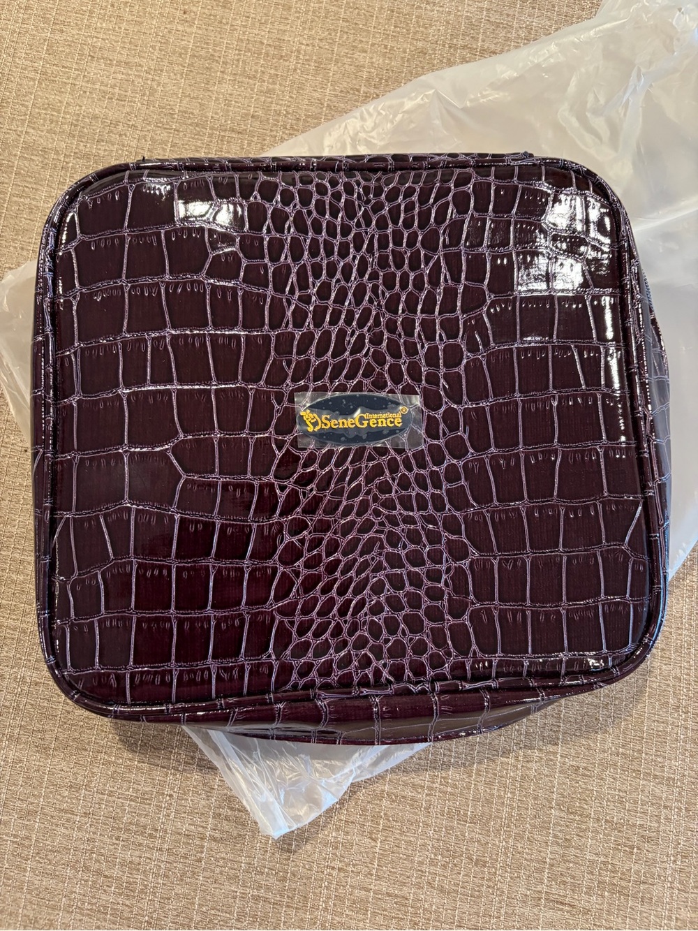 SeneGence Croc-Embossed Cosmetic Case in Deep Purple
